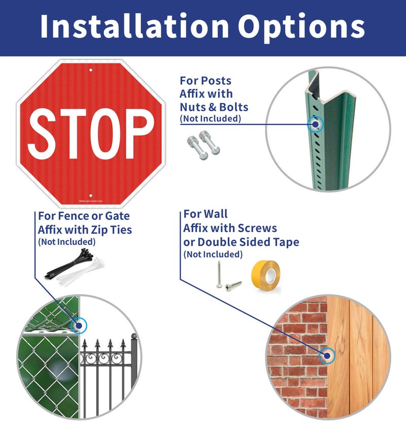 Faittoo Stop Signs, (2 Pack) 24 x 24 Inches Octagon Engineer Grade Reflective Sheeting Street Slow Warning Signs, Rust Free Aluminum, UV Protected and Waterproof, Weather Resistant, Durable Ink - Image 3